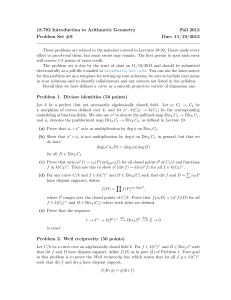 18.782 Introduction to Arithmetic Geometry Fall 2013 Problem Set #9 Due: 11/19/2013