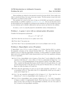18.782 Introduction to Arithmetic Geometry Fall 2013 Problem Set #11 Due: 12/10/2013