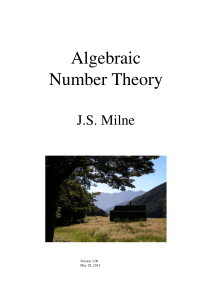 Algebraic Number Theory J.S. Milne Version 3.06