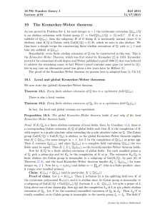 19 The Kronecker-Weber theorem