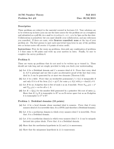 18.785 Number Theory Fall 2015 Problem Set #2 Due: 09/28/2015