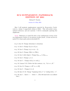 EC2 SUPPLEMENT: PAPERBACK EDITION OF 2001
