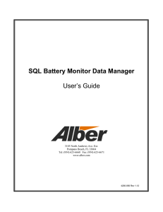 SQL Battery Monitor Data Manager User’s Guide