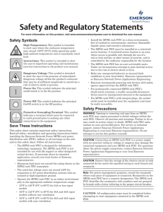 Safety and Regulatory Statements Safety Symbols