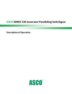 ASCO SERIES 336 Generator Paralleling Switchgear Description of Operation