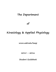 The Department of Kinesiology &amp; Applied Physiology