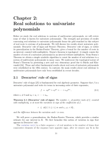 Chapter 2: Real solutions to univariate polynomials