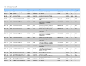 No Instructor Listed