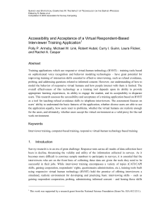 Accessibility and Acceptance of a Virtual Respondent-Based Interviewer Training Application