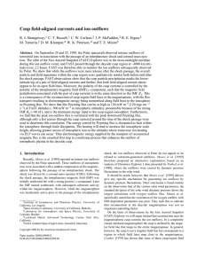 Cusp field-aligned currents and ion outflows