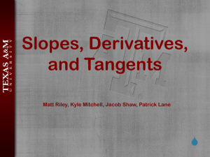 Slopes, Derivatives, and Tangents S