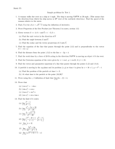 Math 171 Sample problems for Test 1.