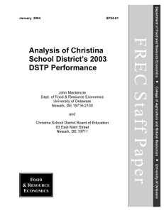 Analysis of Christina School District’s 2003 DSTP Performance