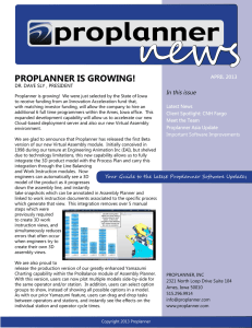 !w&#34; PROPLANNER IS GROWING! In this issue APRIL 2013
