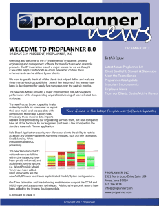 !w&#34; WELCOME TO PROPLANNER 8.0 In this issue