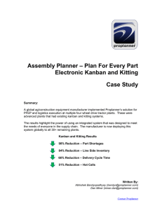 – Plan For Every Part Assembly Planner Electronic Kanban and Kitting Case Study