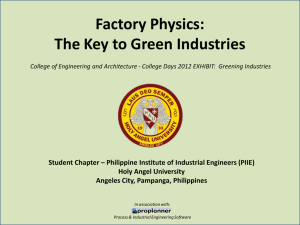 Factory Physics: The Key to Green Industries