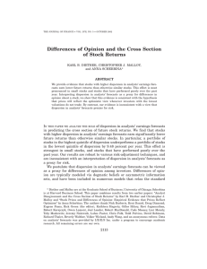 Differences of Opinion and the Cross Section of Stock Returns