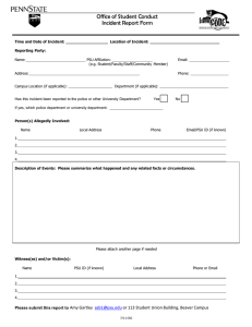 Office of Student Conduct Incident Report Form