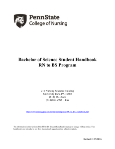 Bachelor of Science Student Handbook RN to BS Program