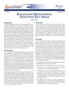 Rangeland Monitoring: Selecting Key Areas E    TENSION Study Sites