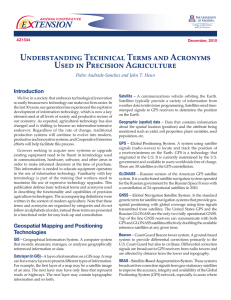 Understanding Technical Terms and Acronyms Used in Precision Agriculture Introduction