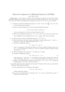 Homework Assignment 3 in Differential Equations, MATH308