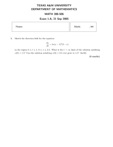 TEXAS A&amp;M UNIVERSITY DEPARTMENT OF MATHEMATICS MATH 308-506 Exam 1.A, 21 Sep 2005