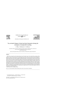 Toy-oriented changes in hand and joint kinematics during the ∗