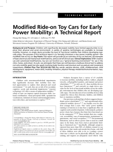 Modified Ride-on Toy Cars for Early Power Mobility: A Technical Report