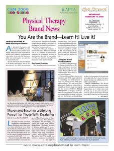 Physical Therapy Brand News You Are the Brand—Learn It! Live It!