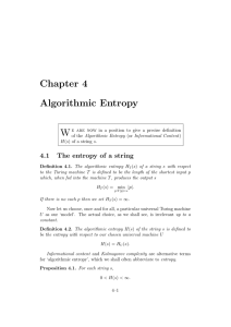 Chapter 4 Algorithmic Entropy W