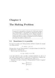 Chapter 5 The Halting Problem