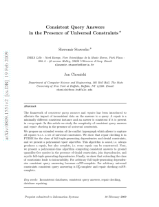 Consistent Query Answers in the Presence of Universal Constraints ⋆