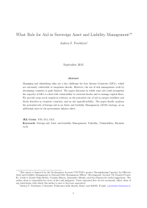 What Role for Aid in Sovereign Asset and Liability Management? ∗