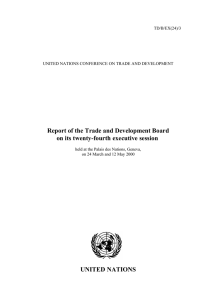 Report of the Trade and Development Board