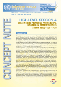 HIGH-LEVEL SESSION 4 Creating and Promoting PartnershiPs, inCluding in Creative serviCes