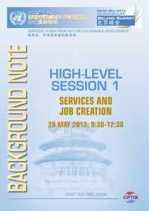 BACKGROUND NOTE HIGH-LEVEL SESSION 1 ServiceS and