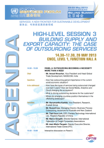 HiGH-lEvEl sEssioN 3 Building supply and export capacity: the case of outsourcing services