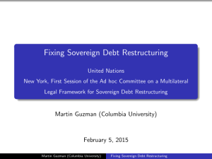 Fixing Sovereign Debt Restructuring