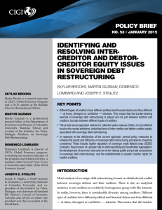 IDENTIFYING AND RESOLVING INTER- CREDITOR AND DEBTOR- CREDITOR EQUITY ISSUES