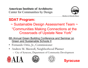 SDAT Program: ~ Sustainable Design Assessment Team ~