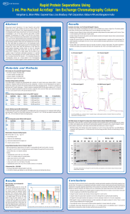 Rapid Protein Separations Using 1 mL Pre-Packed AcroSep Ion Exchange Chromatography Columns