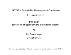 UNCTAD’s Seventh Debt Management Conference 1982-2009.