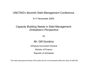 UNCTAD’s Seventh Debt Management Conference Capacity Building Needs in Debt Management: