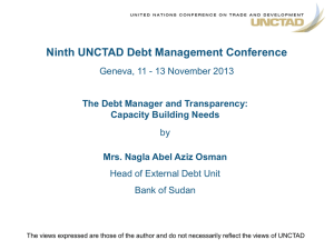 Ninth UNCTAD Debt Management Conference The Debt Manager and Transparency: