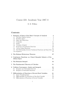Course 223: Academic Year 1987–8 Contents D. R. Wilkins
