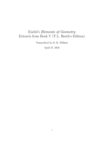 Euclid’s Elements of Geometry Extracts from Book V (T.L. Heath’s Edition)