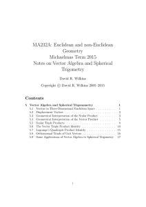 MA232A: Euclidean and non-Euclidean Geometry Michaelmas Term 2015