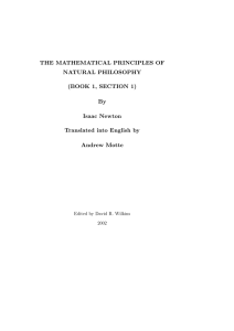 THE MATHEMATICAL PRINCIPLES OF NATURAL PHILOSOPHY (BOOK 1, SECTION 1) By